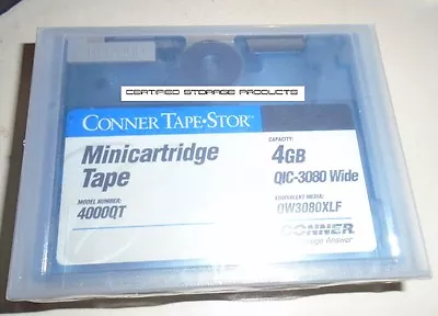 NEW 1/PK Conner 4000QT 4GB Data Tape MiniCartridge QIC-3080 Wide QW3080XLF • $24.04