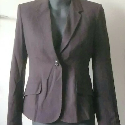 $59.95 • Buy SCANLAN & THEODORE Brown Pin Strip Long Sleeve Tailor Suit Jacket Blazer 12