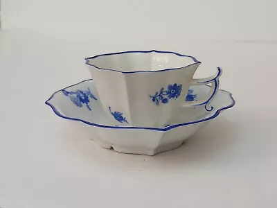 Antique Meissen Blue & White Floral Demitasse Cup And Saucer • $85