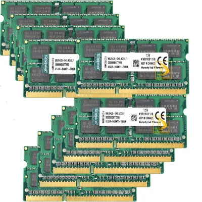 Kingston 8 GB 16 GB DDR3 RAM PC3-12800S 1600Mhz 204Pin SODIMM Laptop Memory Lot • £10.79