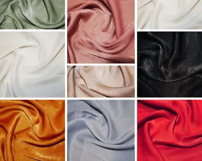 Silky Velvet Satin Dress Craft Fabric Plain Luxury Wedding Material - C8195 • £7.99