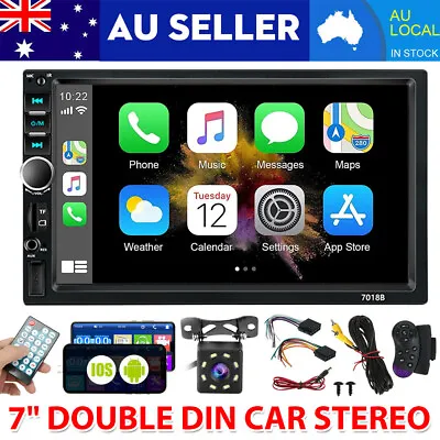  7  Double DIN Car Stereo Audio GPS Head Unit +Cam For Apple CarPlay Android IOS • $45.95