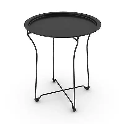 Atlantic 18  Metal Folding Snack Side Table Or TV Tray Black. • $27.02