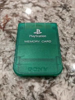 Official Sony PlayStation PS1 Memory Card OEM Translucent Green Tested • $14.99