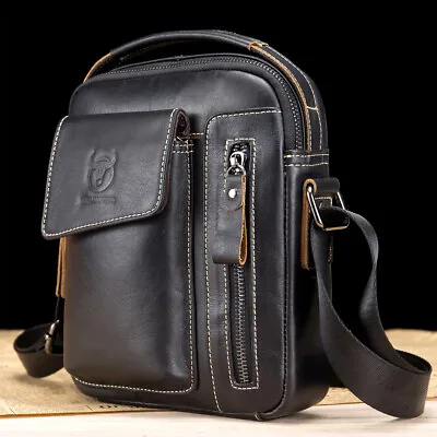 Genuine Leather Handbag For Men Sling Bags Small Shoulder Bag Crossbody Travel G • $24.99