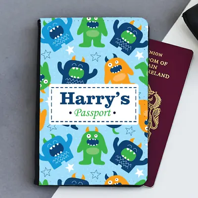 Personalised Custom Scary Monster Boys Baby Kids Childrens Passport Holder Cover • £9.99