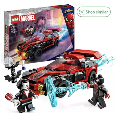 LEGO Marvel Miles Morales Vs. Morbius Toy Car Set 76244( Packaging Is Destoryed) • £20