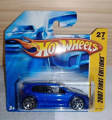 2007 Hot Wheels #27 First Editions 27/36 VOLKSWAGEN GOLF GTI Blue Short Card • $9.99