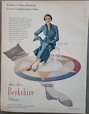 1949 Berkshire Hosiery Stockings Women's Maurice Rentner Dress Vintage Ad • $9.99