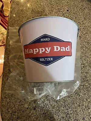 New Happy Dad Drink Beer Ice Bucket Man Cave Bar Decor Party Metal • $12.99