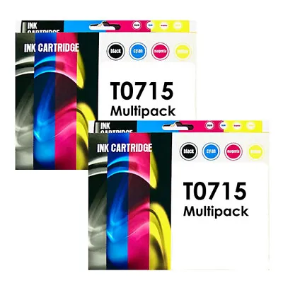 £17.75 • Buy 2x T0715 Multipack 4 Ink Cartridge Sets For EPSON Stylus DX7450 DX8450 Non-OEM 