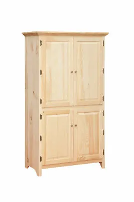 $499.99 • Buy NEW AMISH Unfinished Solid Pine | Extra Large Pantry Cabinet | Rustic Handmade!