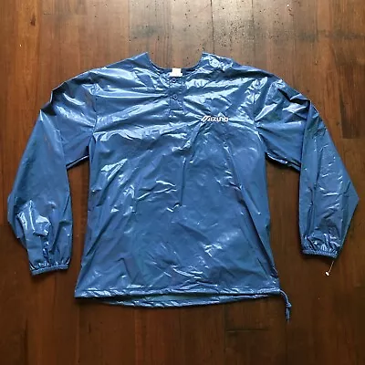 Vintage Made In Usa Blue Mizuno Athletic Long Sleeve Athletic Shirt Marked Large • $25