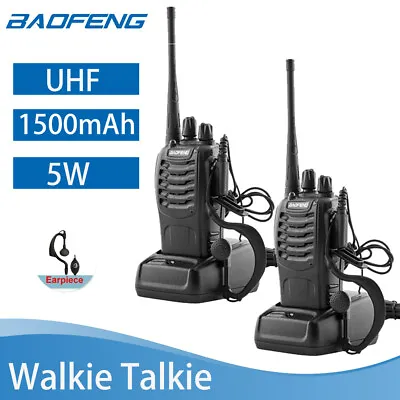 $45.99 • Buy 2x Baofeng BF-888S Handheld Walkie Talkie UHF 400-470MHz Two Way Radio+ Earpiece