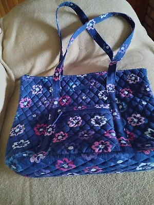 Vera Bradley Villager Tote Shoulder Bag Ellie Flowers Blue Quilted • $14.50