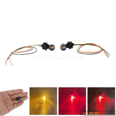 Mini LED Turn Signal Lights Amber/Red Indicators For Bobber Chopper Cafe Racer • $118.50