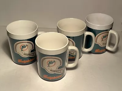 MIAMI DOLPHINS Vintage 1976 Lot 4 Plastic Thermo-Serv Mug Cup NFL Football 70s • $22.49