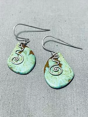$310.79 • Buy Mesmerizing Vintage Santo Domingo Royston Turquoise Sterling Silver Earrings