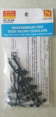 N Scale MICRO TRAINS 001 02 000 (1015/1016) Unassembled RDA Body Mount Couplers • $10