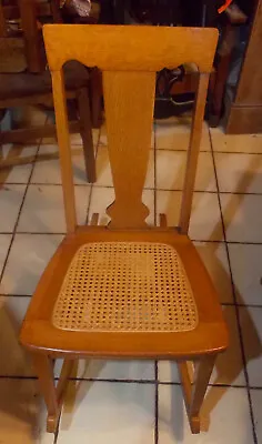 Quartersawn Oak Caned Sewing Rocker / Rocking Chair (RP-R253) • $299