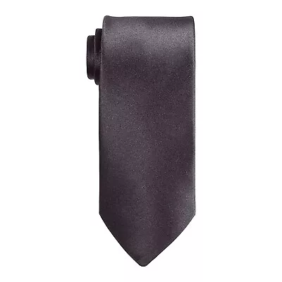 Black Mens Extra Long Tie Satin Plain Solid Formal Wedding Necktie Classic Smart • £2.85