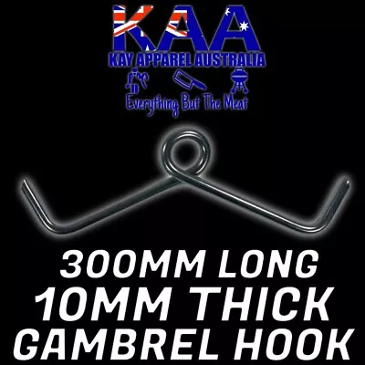Gambrel Hook 10mm Stainless Steel 300mm In Length Butchers Hunters Meat Hook • $27
