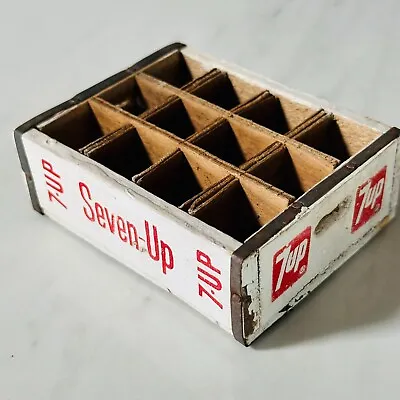 Vintage Seven-Up 7-Up 4  Miniature Wooden Metal Mini Crate • $29.65