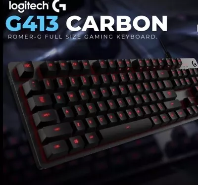 Logitech G413 Romer-G USB Mechanical Gaming Keyboard - Grey • £28