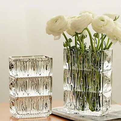 2 Pack Glass Flower Vase 7.8  Heavy Duty Clear Flower Vases For Centerpieces... • $39.88