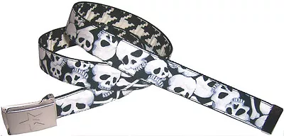 Skulls Crossbone Belt & Buckle Pop Punk Rock Star 80's Hot Topic Goth Skeleton • $13.99