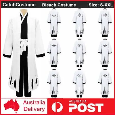£63.09 • Buy Anime Shinigami Bleach Gotei 13 Cosplay Costume White Kimono Halloween Outfit