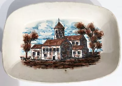 Vintage Signed Hand Painted Bowl Dish Mexico Art Plate Decorative Church Mission • $29.99