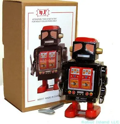 MARCHING ROBOT 4  Wind Up Tin Toy Horikawa Style With Sword Collectible MS517 • $17.95