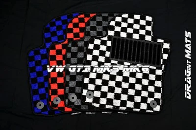 DRAGintMATS JDM Checkered Floor Mats VW Volkswagen GTI Mk5 Mk6 Coco LHD Monster • $45