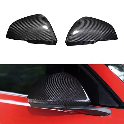 Real Carbon Fiber Mirror Cover Cap  For Ford Mustang 2015-2021 With LED Light • $92