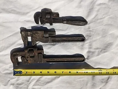 Vintage Lot Of 3 Trimo PEXTO No. 8  Pipe Wrench W/Wood Handle Made In USA  • $25