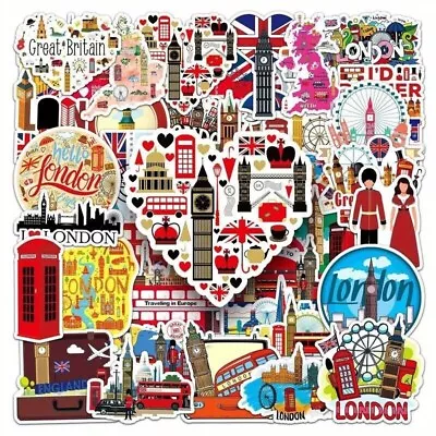 50  Mobile Phone Stickers Skateboard Laptop Luggage Decals London City Stickers • £4.49