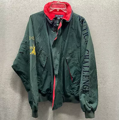 Vintage Nautica Jacket Adult Extra Large XL Green Red Sailing Challenge 90s Mens • $65.31