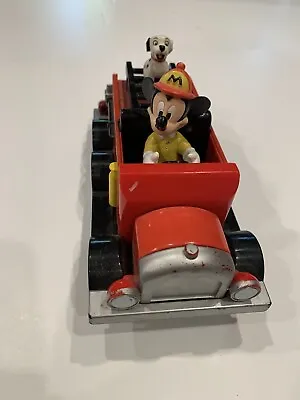 Disney Mickey Mouse & Dalmatian Battery Fire Engine Ladder Truck #71 - Used • $7