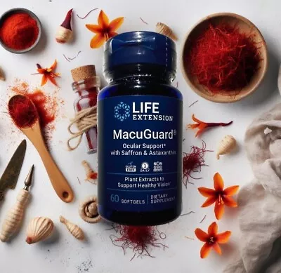 Life Extension MacuGuard Ocular Support With Saffron And Astaxanthin 60gels • $27.99