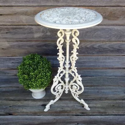 Cast Iron Vintage Style Side Table Or Plant Stand White • $259