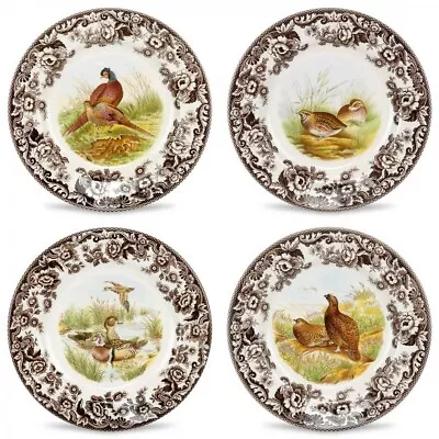 Spode Woodland Dinner Plates Set Of 4 / Quail Canada Goose Pheasant Red Grous • $74.50