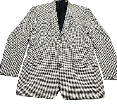 $11.20 • Buy Roundtree & Yorke Mens Houndstooth Blazer Sports Coat Jacket 3 Button Front