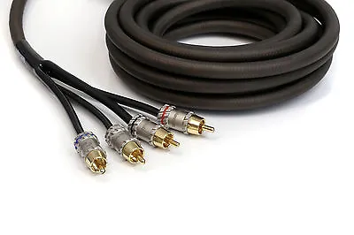 KnuKonceptz Krystal Twisted Pair OFC 4 Channel Smoke RCA Cable 13ft 4M • $24.99