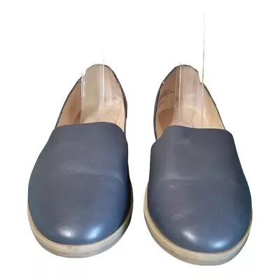 J Jill Black Leather Ballet Flat D'orsay Slip On Shoe Women Sz 7 Work Classic  • $35