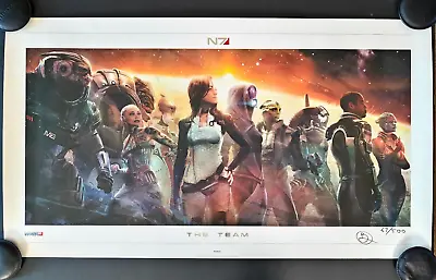 Mass Effect The Team Lithograph Art Print Poster Rare Merchandise Collectible N7 • $395