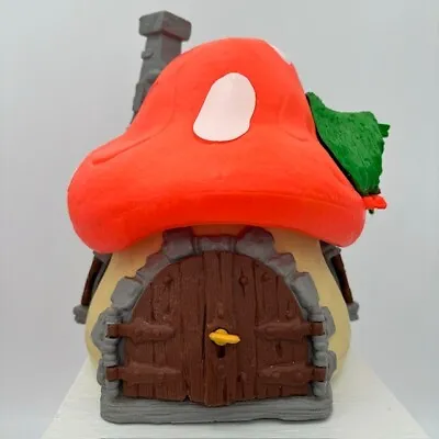 Vtg Smurfs Large Original Mushroom Cottage House Schleich Peyo  - COMPLETE!! • $109.97