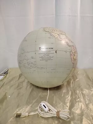 Vintage MCM 1960s  TIME LIFE World Globe Lighted By Replogle- Works!!!  • $119.99