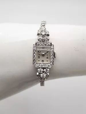 Vintage 1940s $12000 3ct VS G Diamond Tiffany & Co Platinum Ladies Watch WTY • $2950