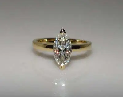 2.20Ct Marquise Lab Created Diamond Solitaire Engagement Ring 14k Gold Plated • $87.19